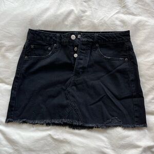American Eagle Outfitters Black Frayed Mini Skirt